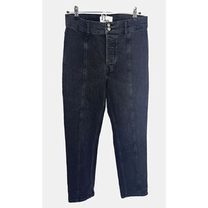 Reformation Size 29 Black Jeans Button Fly Pintuck High Rise Organic Cotton